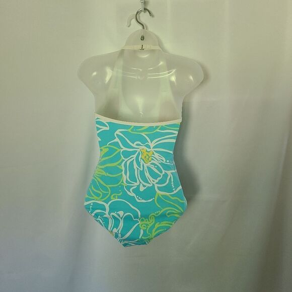 Lilly Pulitzer turquoise one piece swimsuit sz 4 - Picture 4 of 6